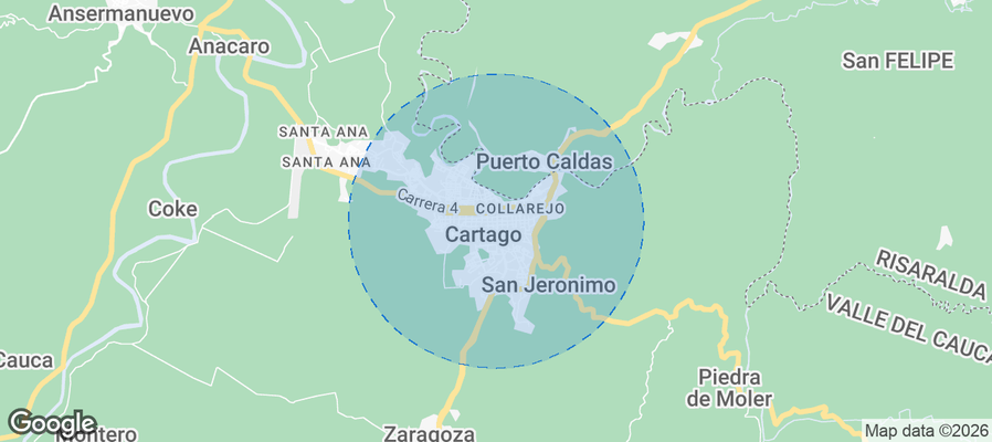 Cartago Airbnb map
